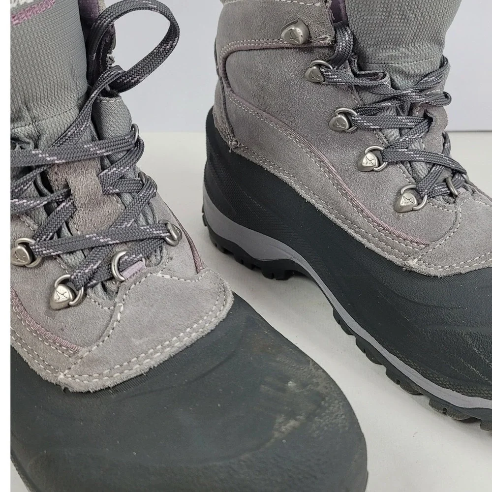 Eddie Bauer WeatherEdge Waterproof Insulated Hiking Boots Gray Purple 8.5